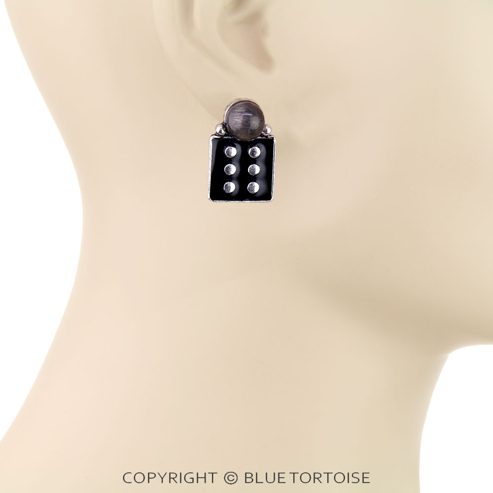 Dice Enamel Stud Earrings - Image 2