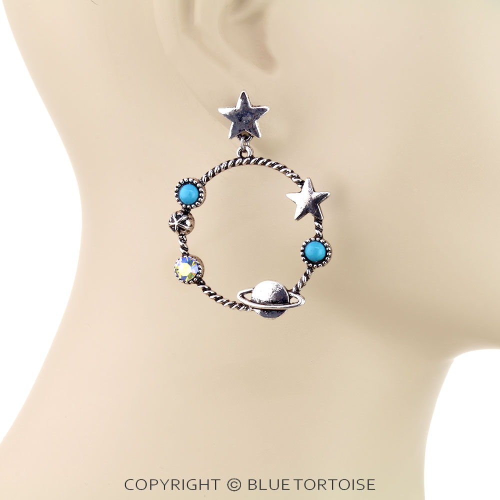 Cosmic Planet Round Stud Earrings - Image 2