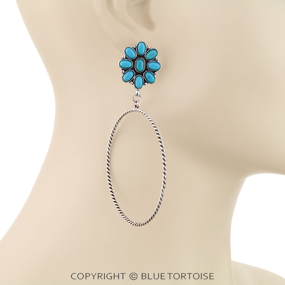 Concho Twisted TXR Hoop Stud Earrings - Image 2