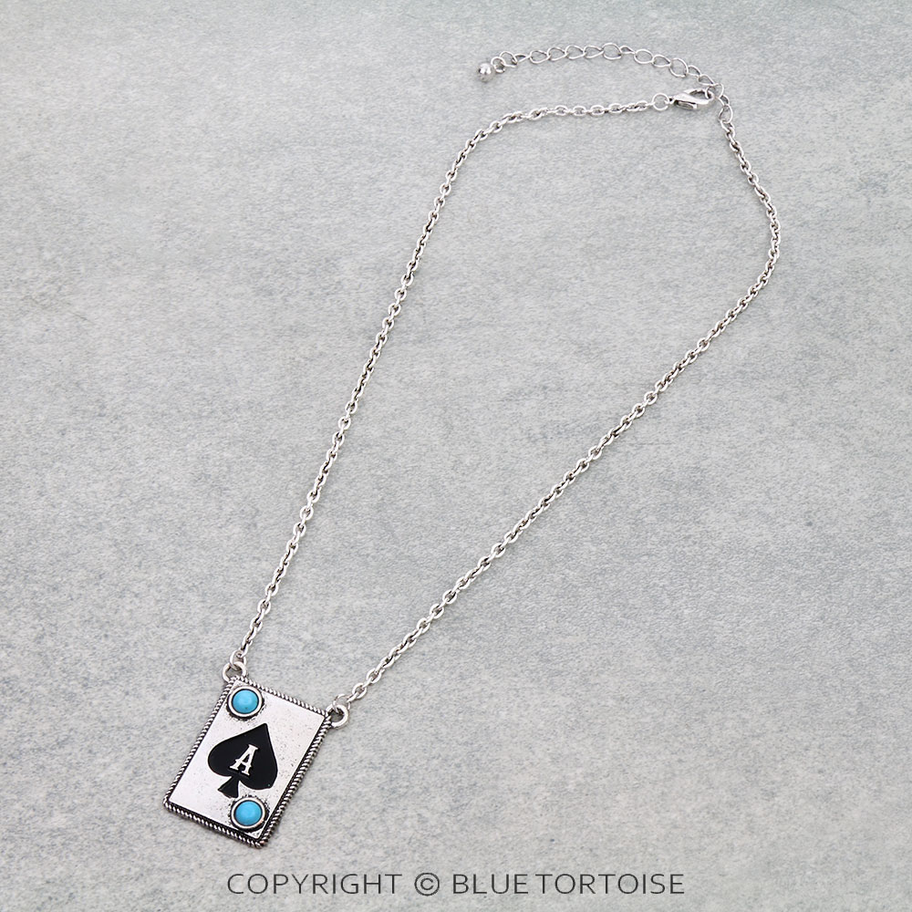 Spade Card Theme Initial A Necklace