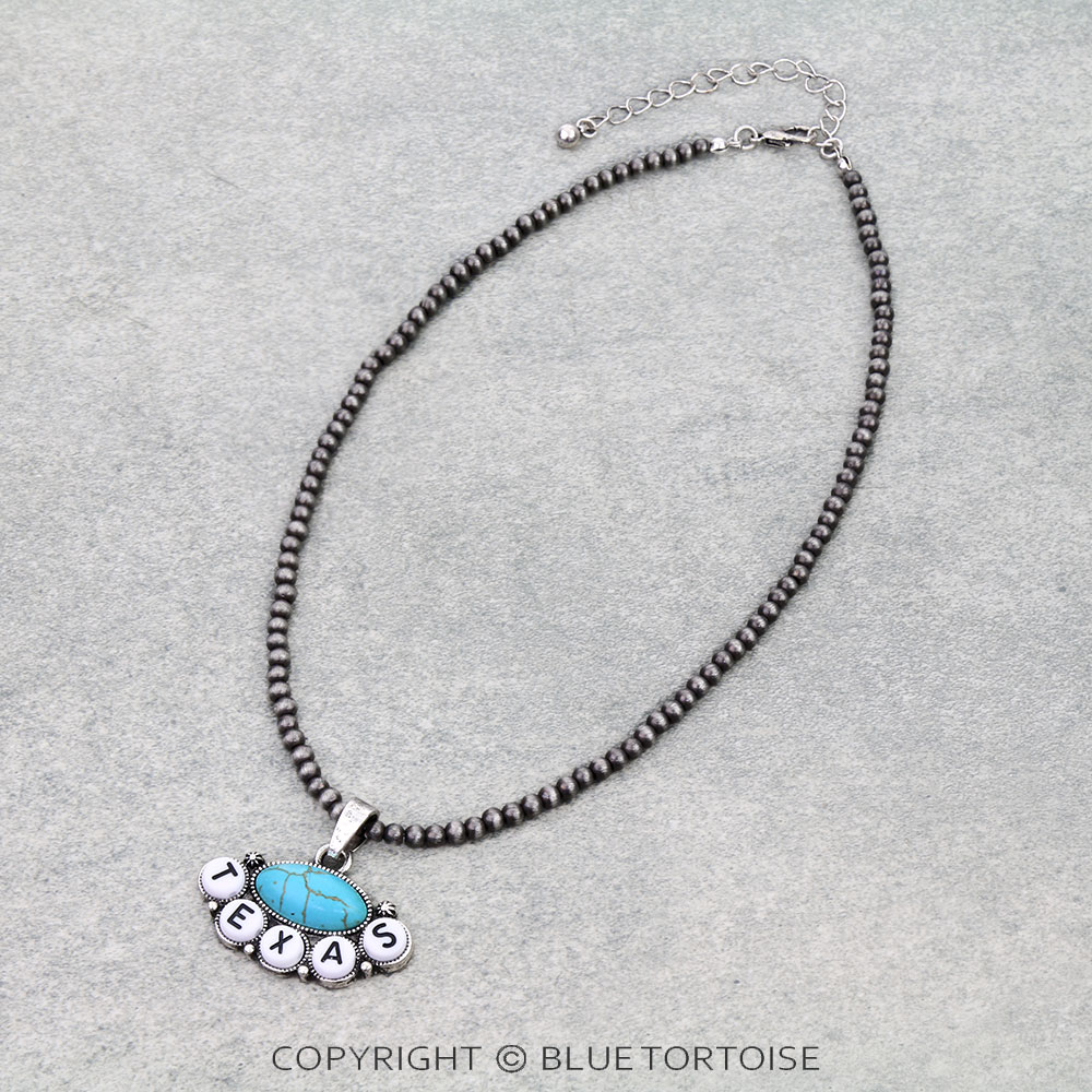 Texas Bead Pendant Necklace