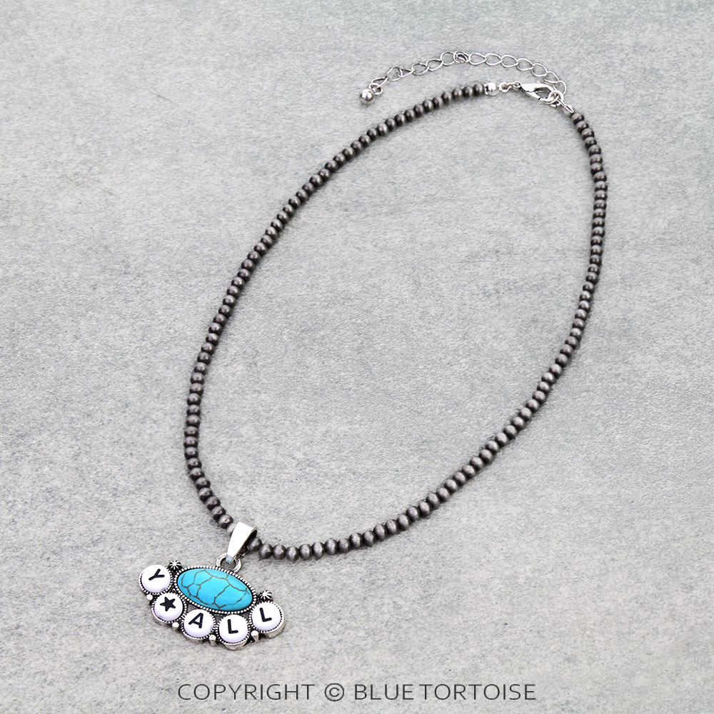 Y'all Bead Pendant Necklace