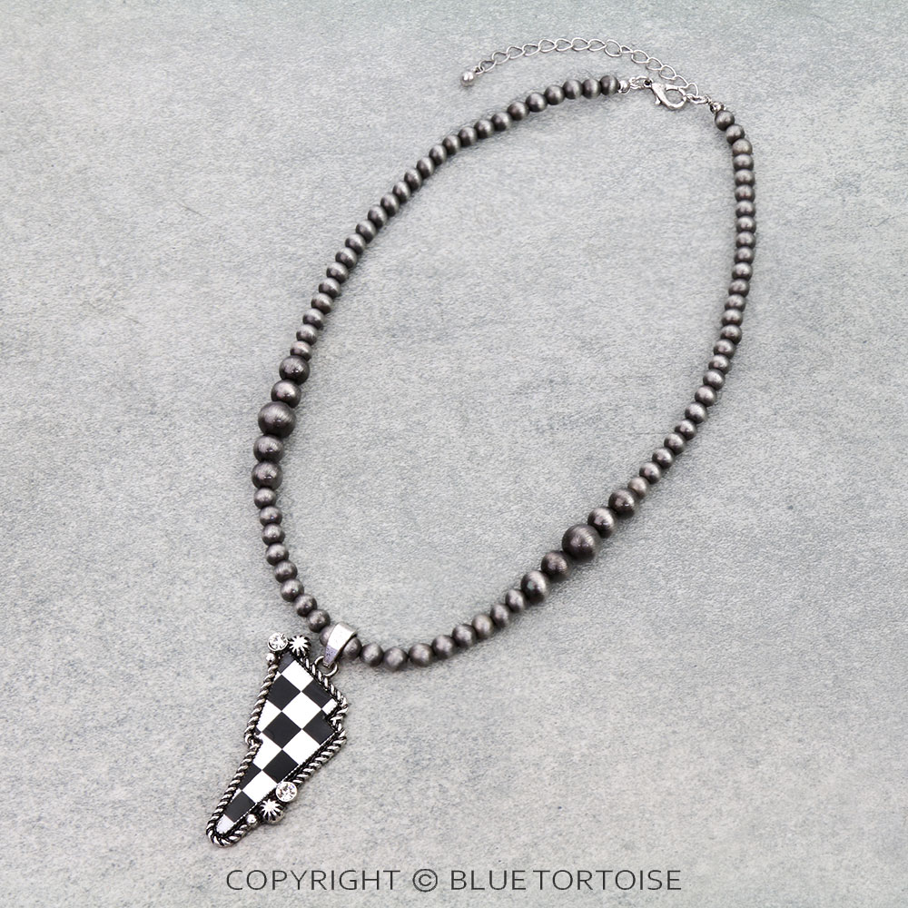 Checker Pattern Thunder Necklace