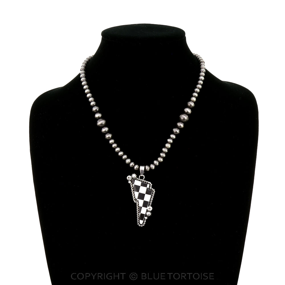 Checker Pattern Thunder Necklace - Image 2