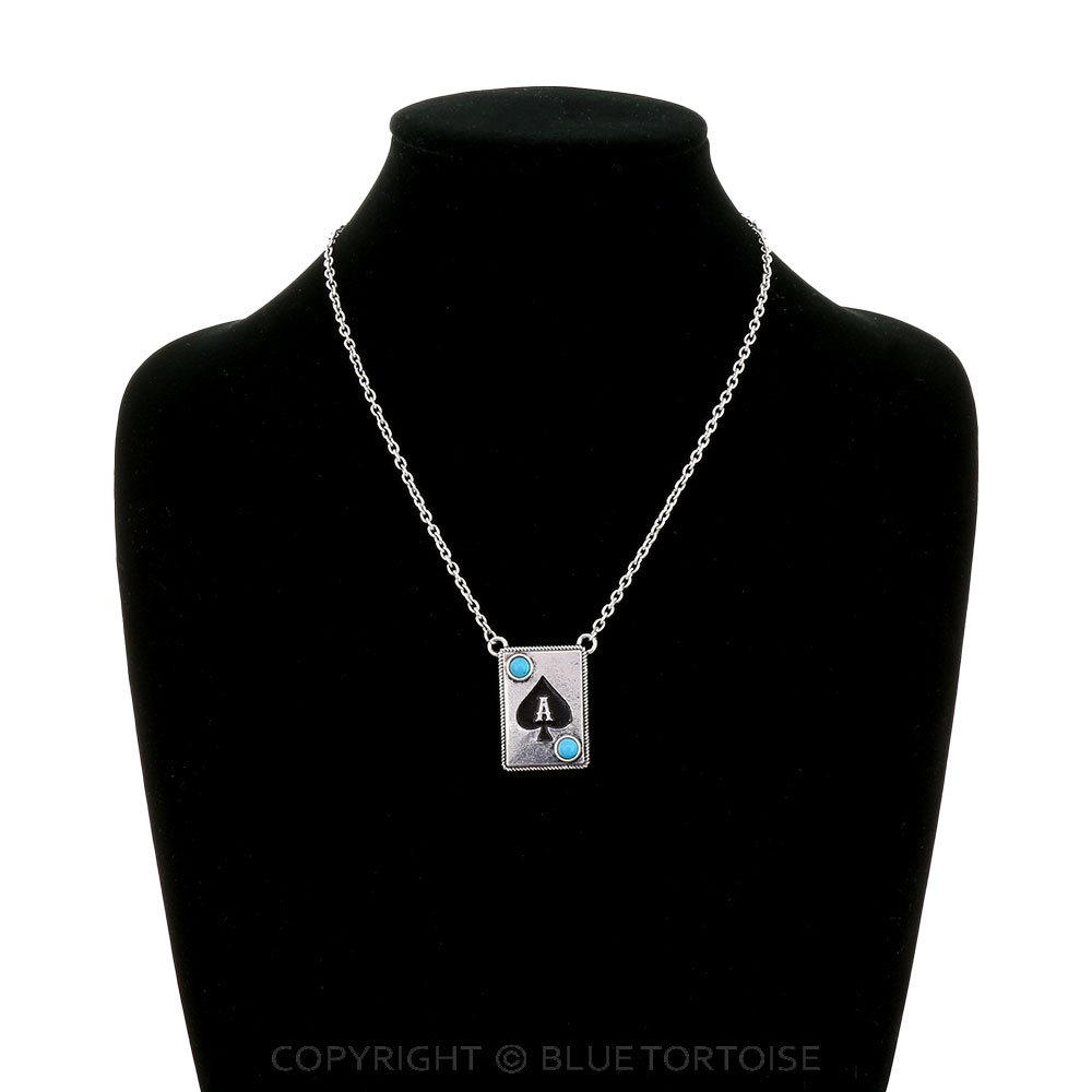 Spade Card Theme Initial L Necklace - Image 2