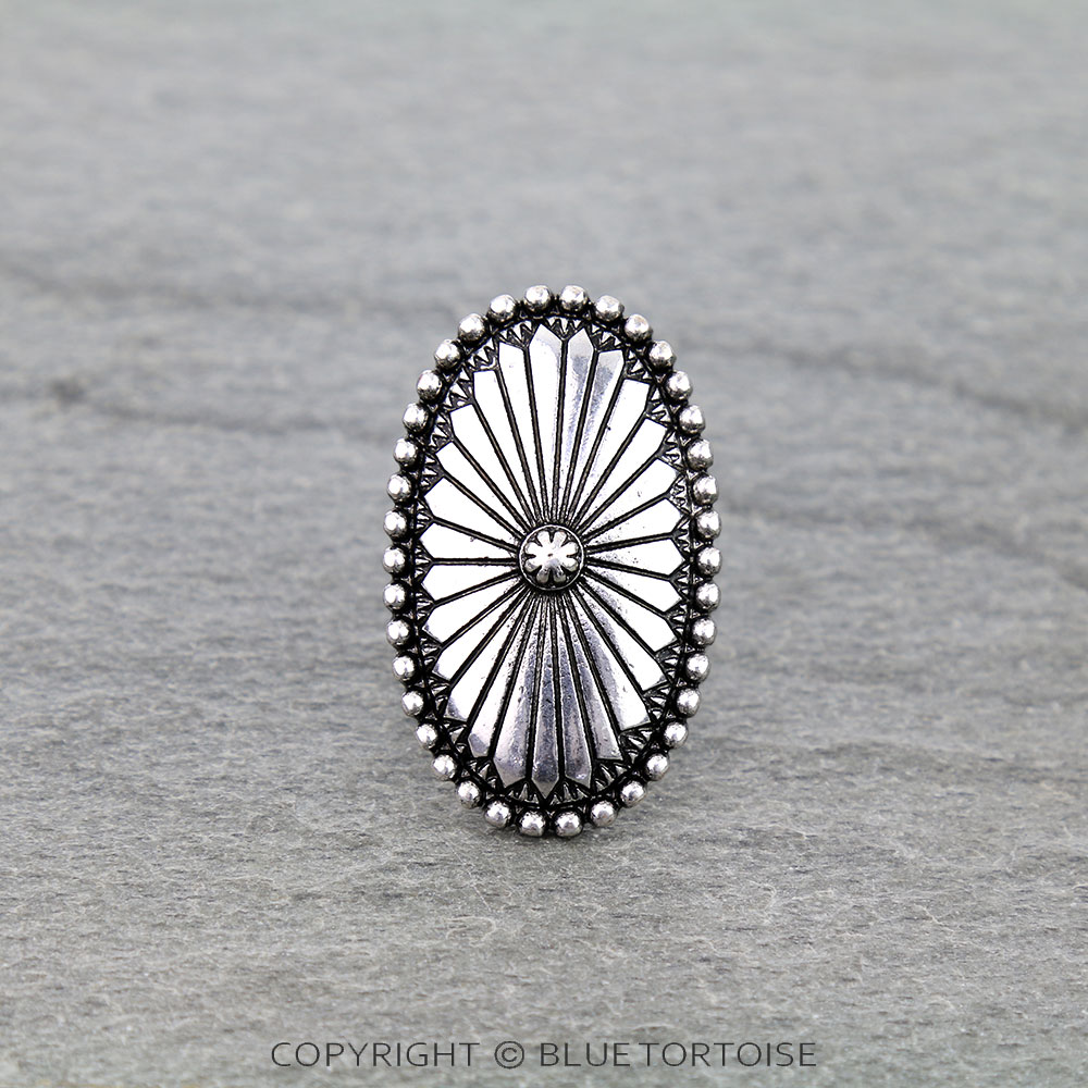 Western Oval Concho Cuff Ring
