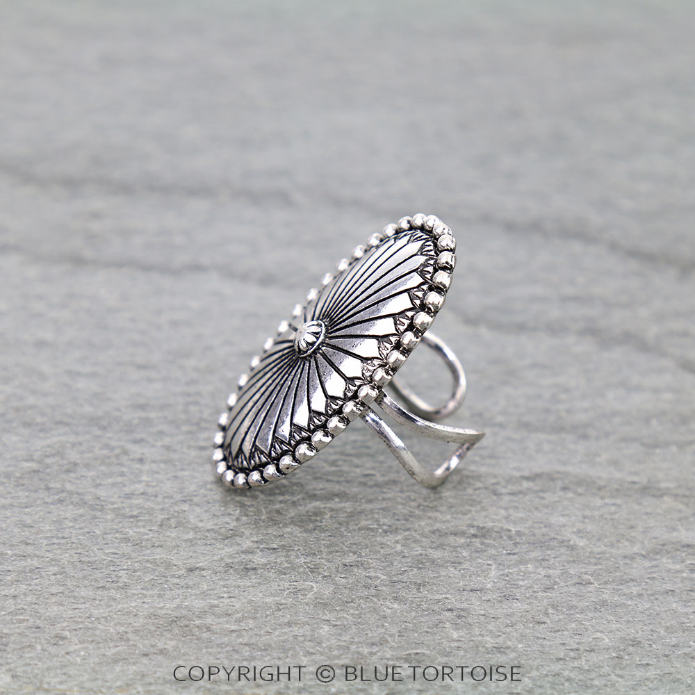 Western Oval Concho Cuff Ring - Image 2