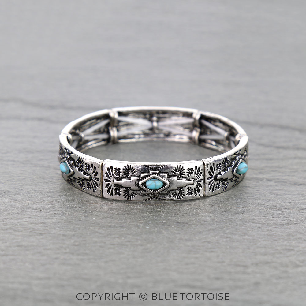 Western Aztec Stretch Bracelet