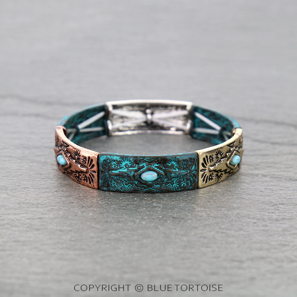 Western Aztec Stretch Bracelet