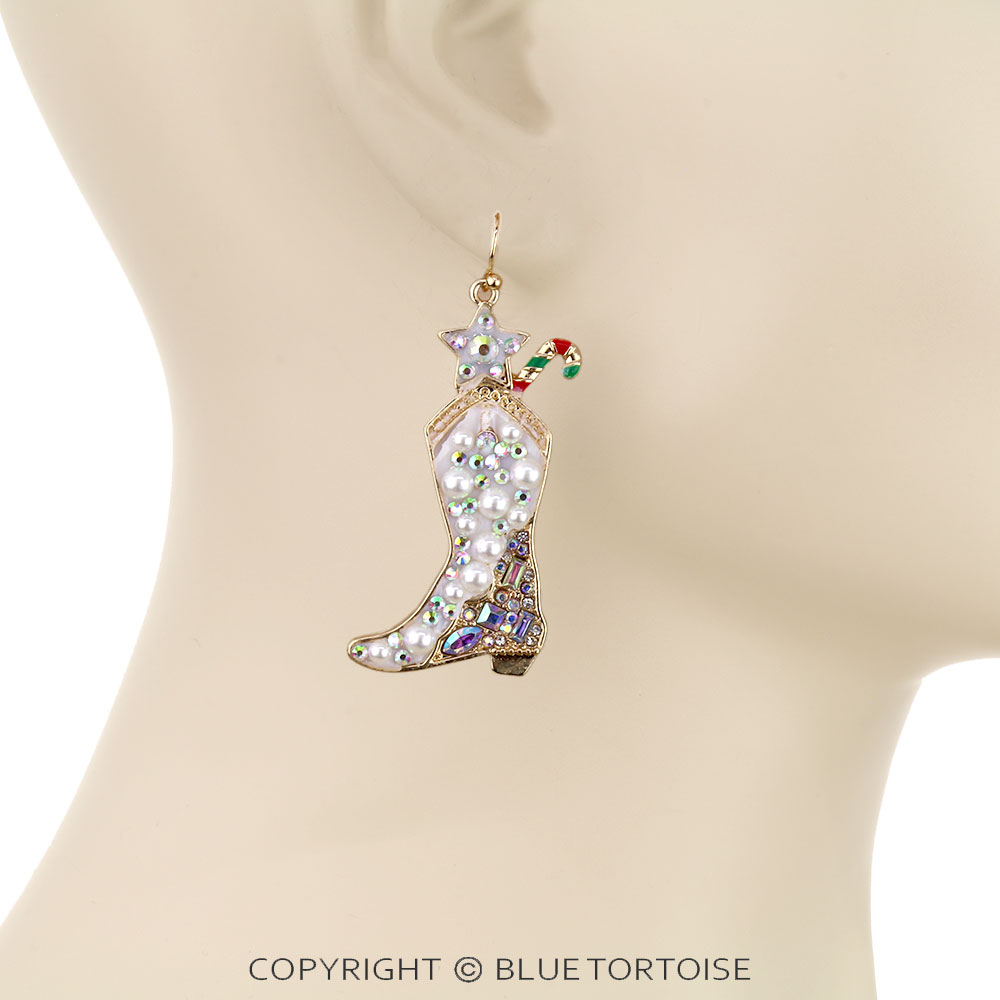 Christmas Boot Dangle Earrings - Image 2
