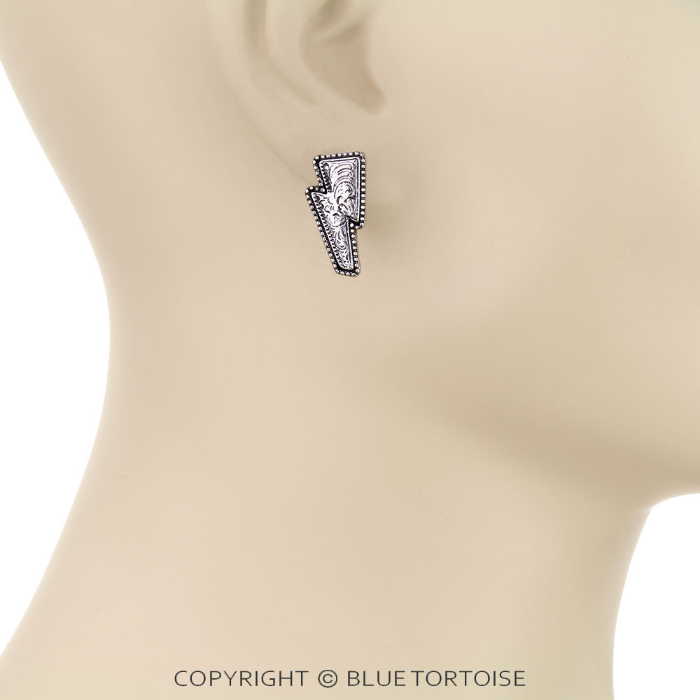 Western Dainty Thunder Stud Earrings - Image 2