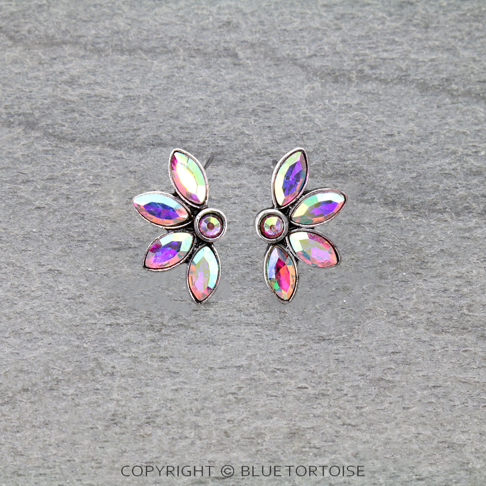 Western Flower Stone Stud Earrings