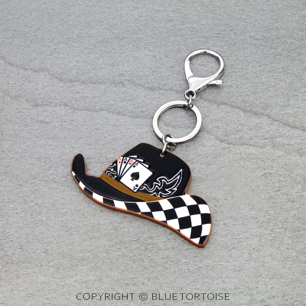 Western Tooled Leather Key Ring - Ace Cowboy Hat