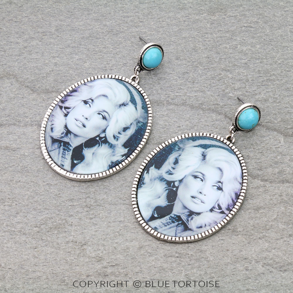 Western Dolly Printed Stud Earrings