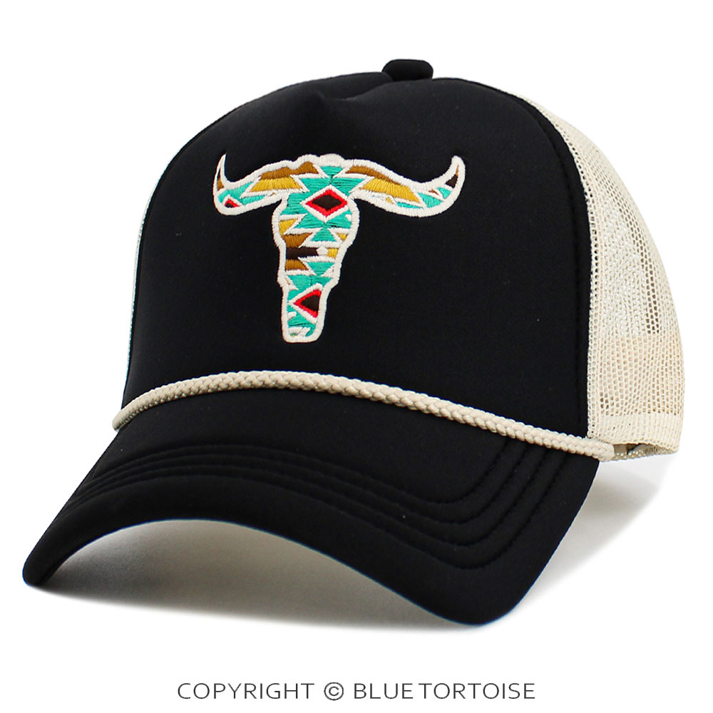 Cow Skull Aztec Meshback Ball Cap - Image 2