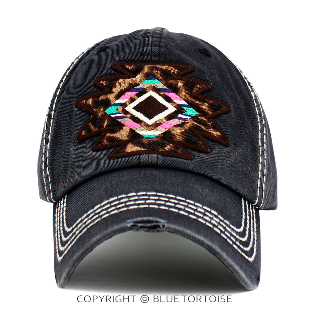 Leopard Mosaic Aztec Washed Vintage Ball Cap