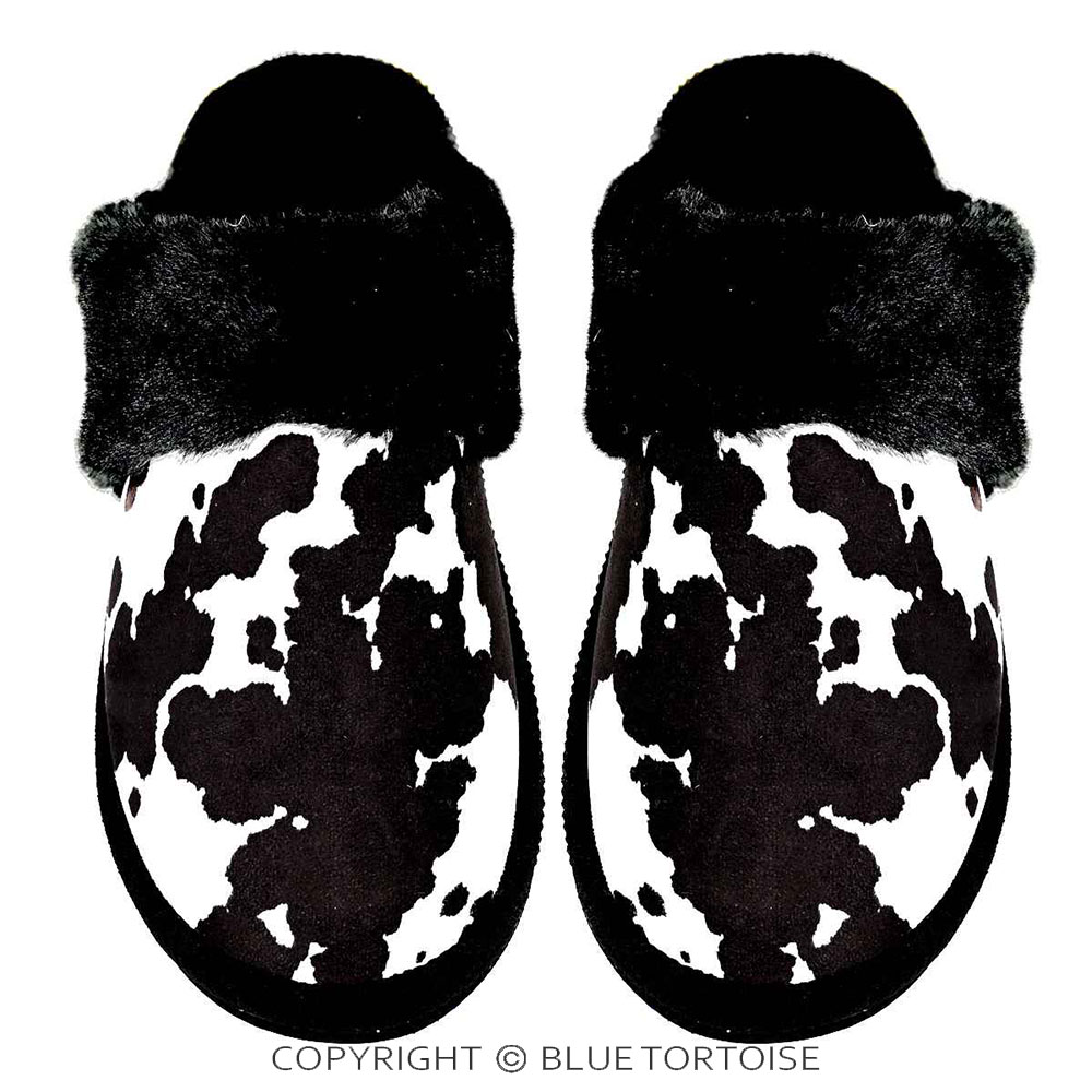 C.C Cow Faux Fur Cuff Winter Slippers