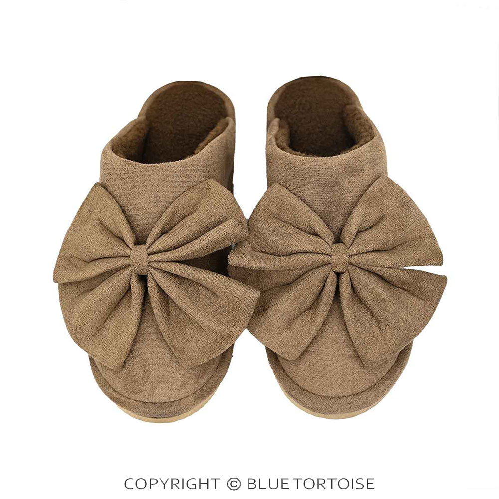 C.C Faux Suede Bow Lining Winter Slippers