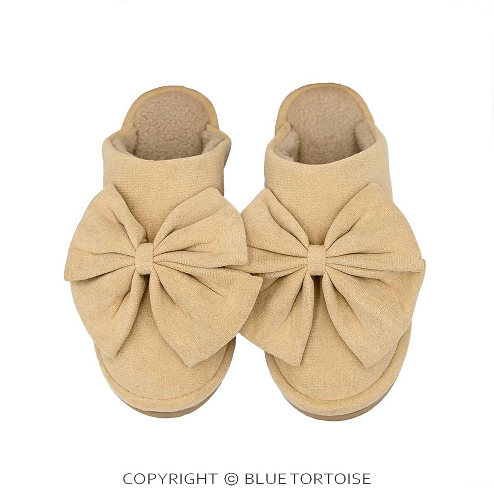 C.C Faux Suede Bow Lining Winter Slippers