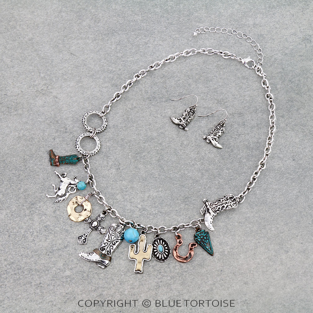Western Style Charm Necklace Set