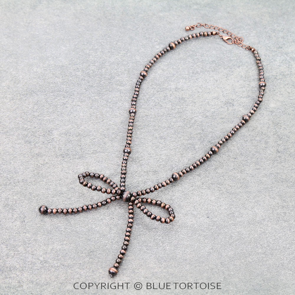 Navajo Style Pearl Bow Necklace