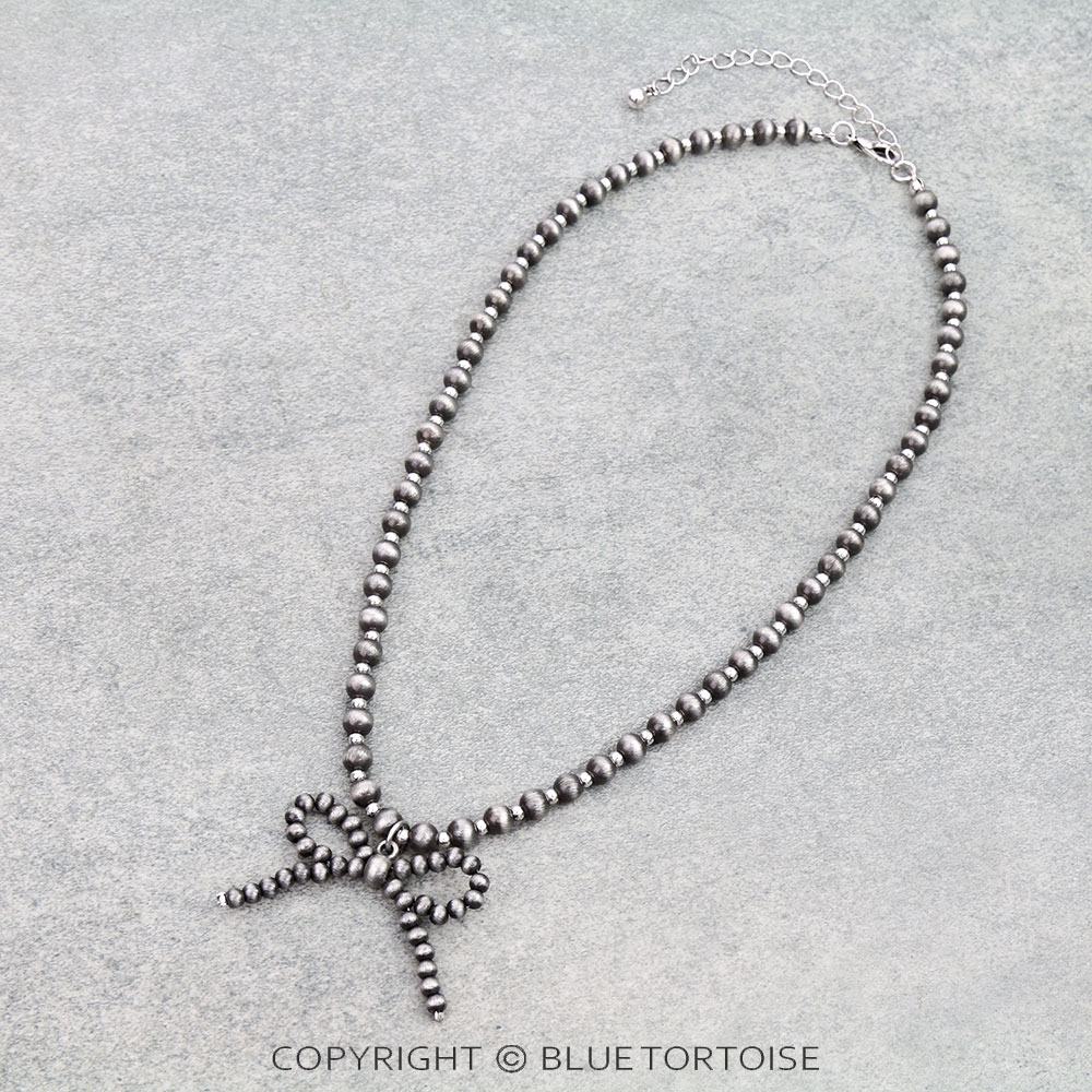 Navajo Style Pearl Bow Necklace