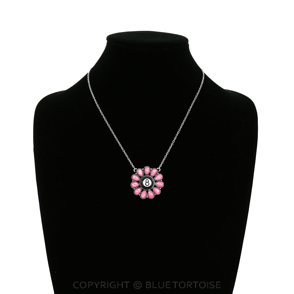 8 Ball Opal Stone Concho Necklace - Image 2