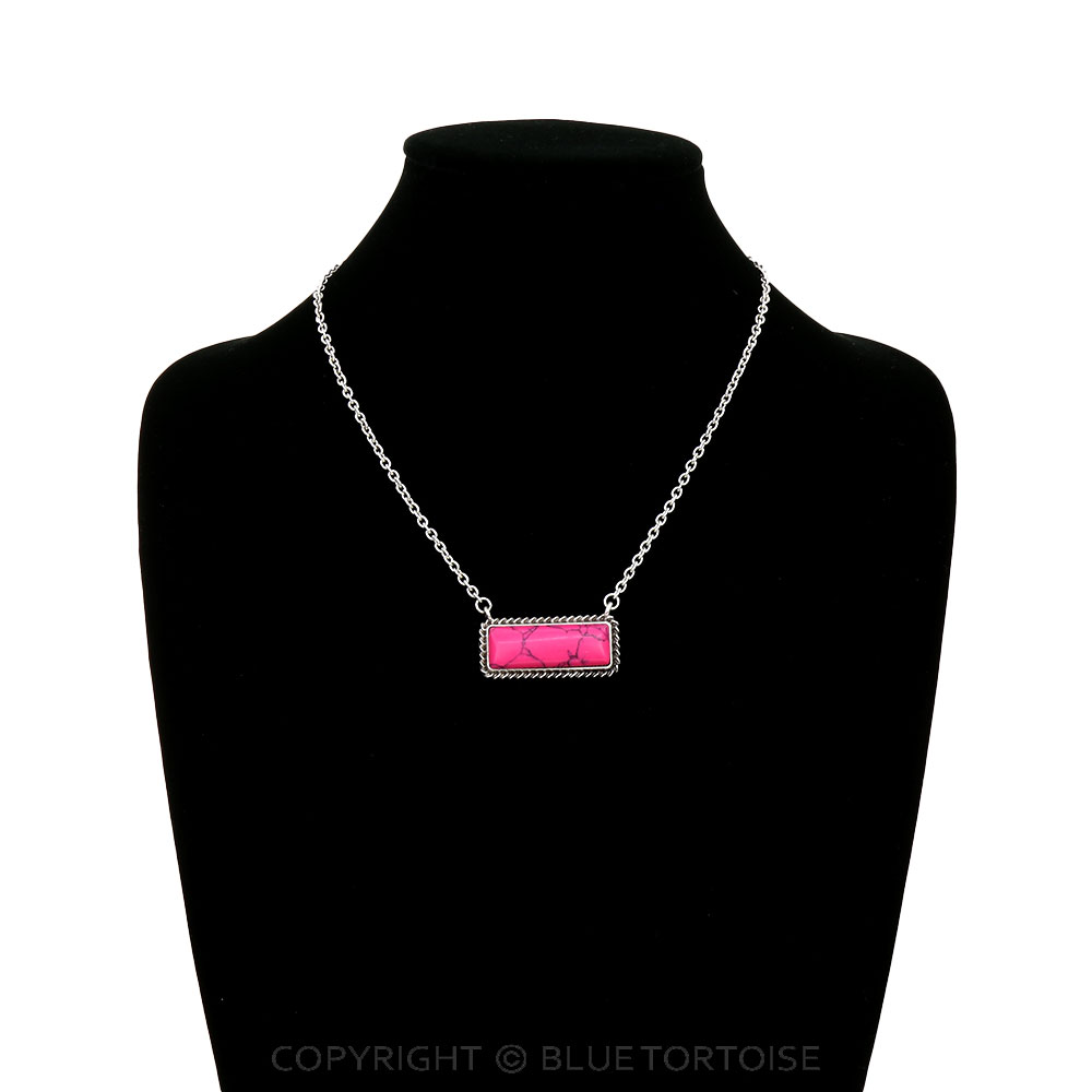 Western Hand Stone Bar Necklace - Image 2