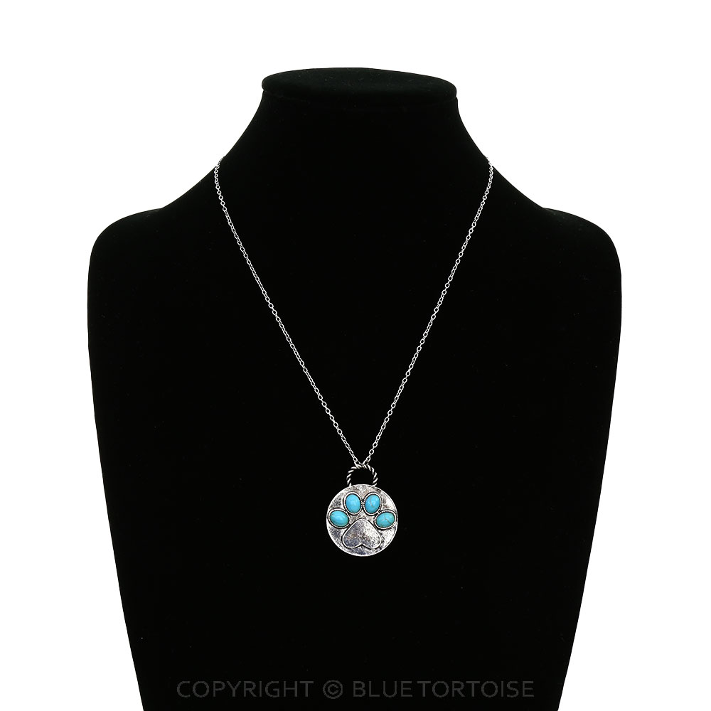 Paw Print Metal Necklace - Image 2
