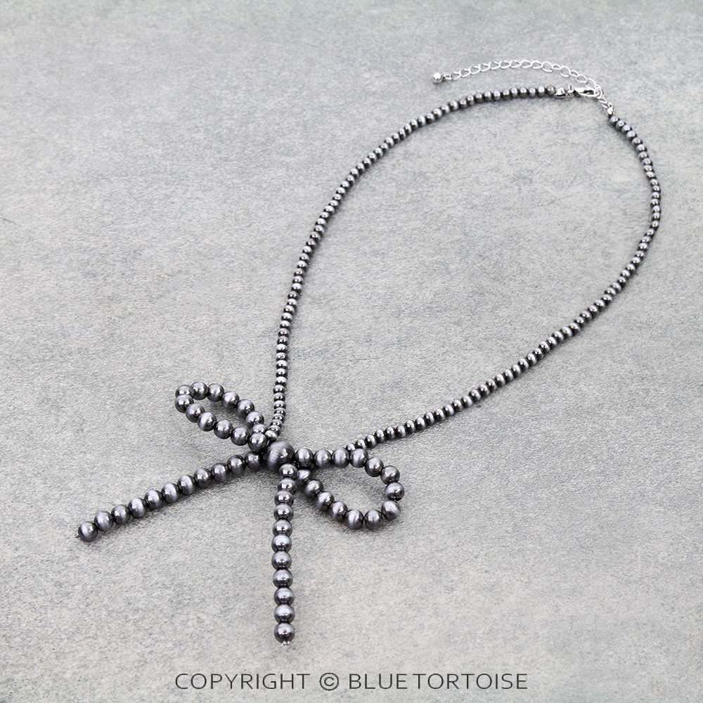 Navajo Style Pearl Bow Necklace