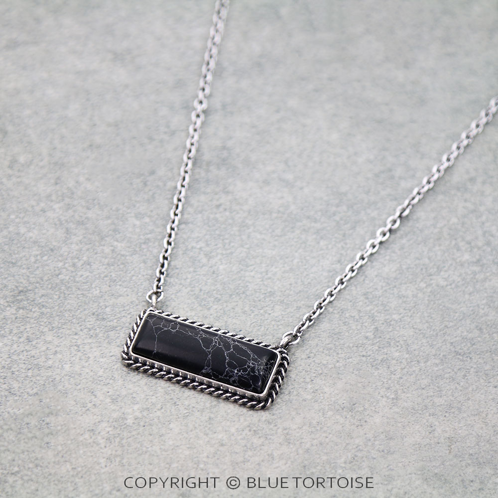 Western Hand Stone Bar Necklace - Image 3