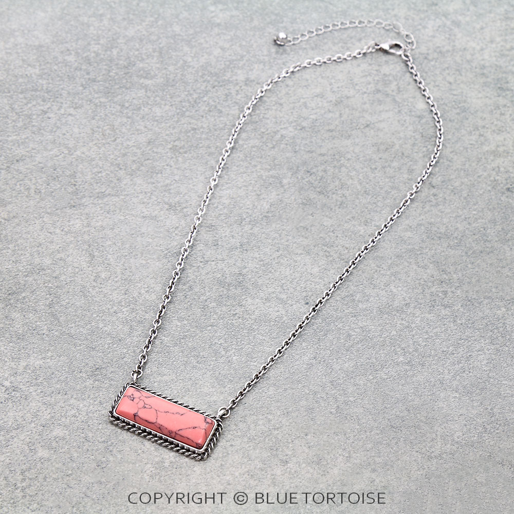Western Hand Stone Bar Necklace