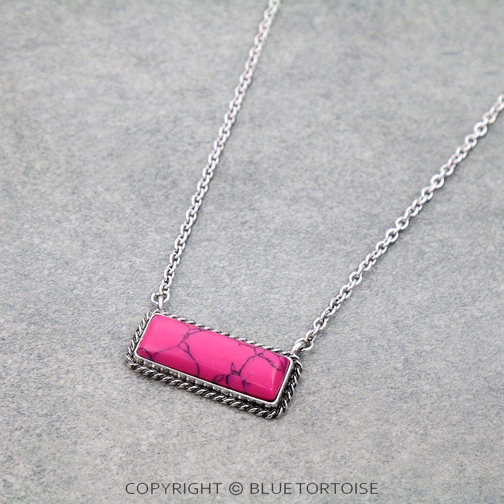 Western Hand Stone Bar Necklace - Image 3