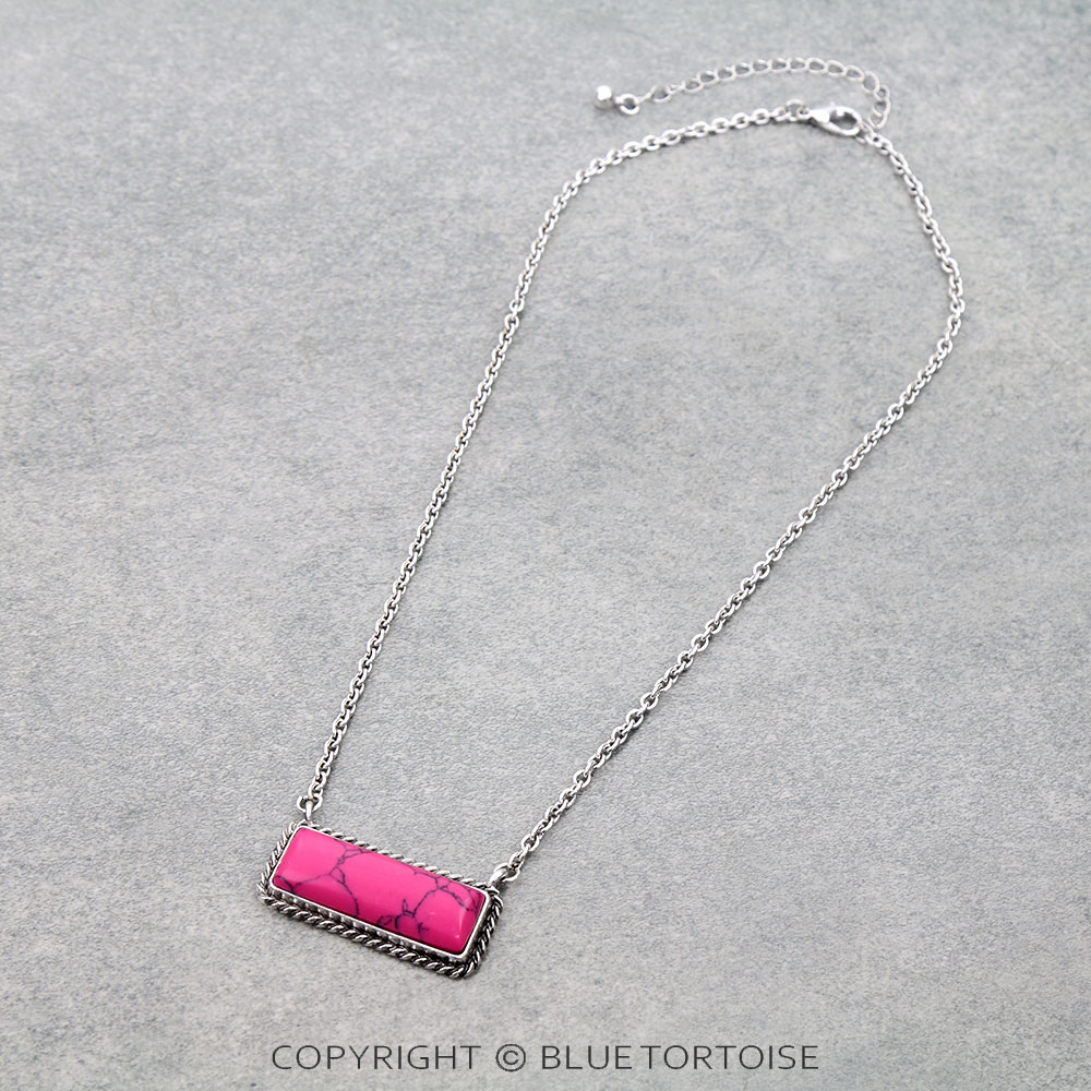 Western Hand Stone Bar Necklace