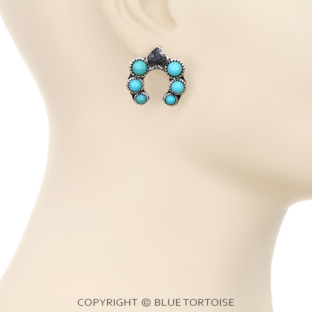 Spade Squash Blossom Stud Earrings - Image 2