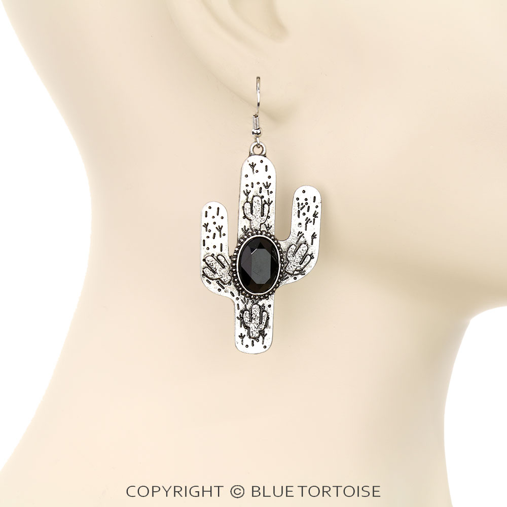 Western Cactus Dangle Earrings - Image 2