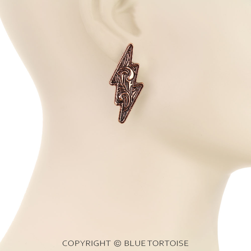 Filigree Thunder Stud Earrings - Image 2