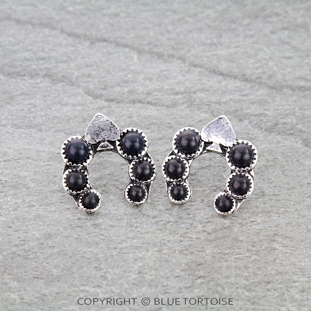 Spade Squash Blossom Stud Earrings