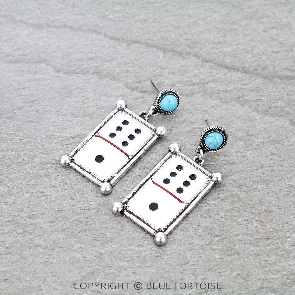 Dice Enamel Stud Earrings