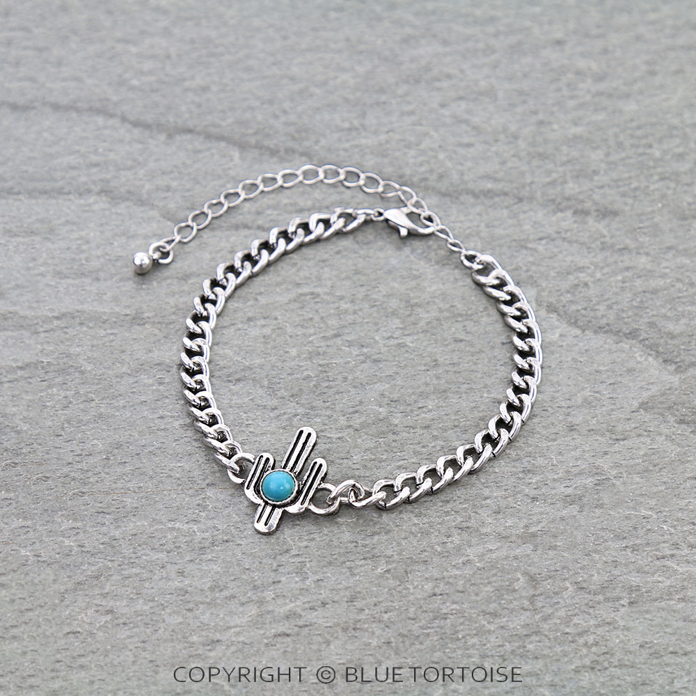 Cactus Theme Cuban Chain Link Bracelet