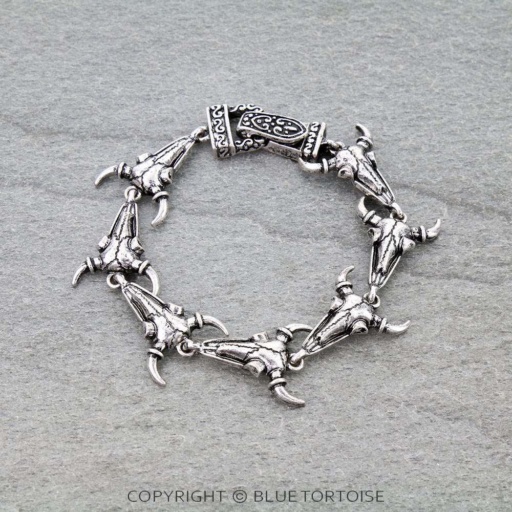 Western Steer Skull Magnetic Bracelet