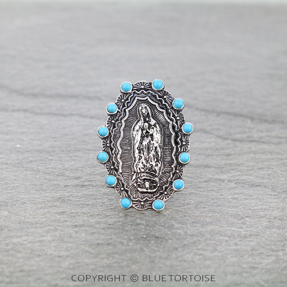 Lady Guadalupe Stone Adjustable Ring