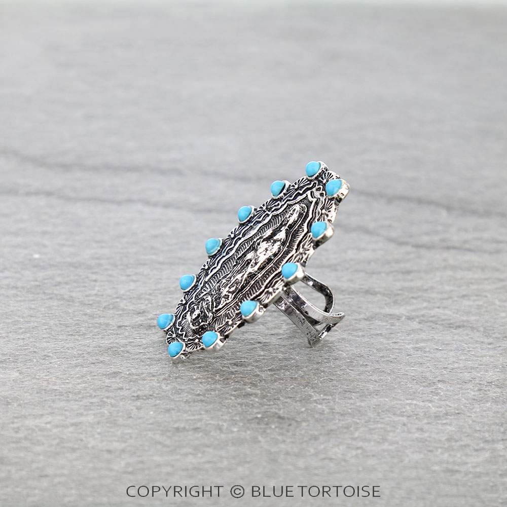 Lady Guadalupe Stone Adjustable Ring - Image 2