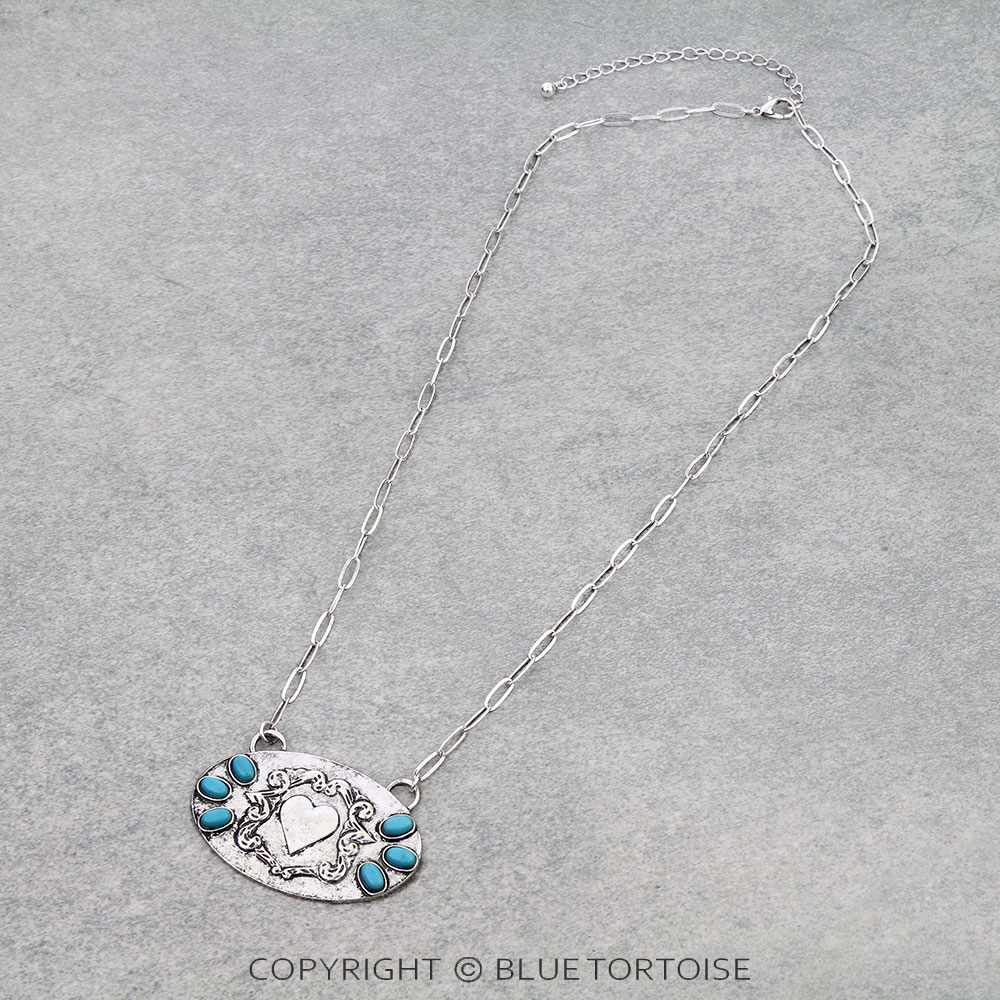 Card Theme Heart Metal Necklace