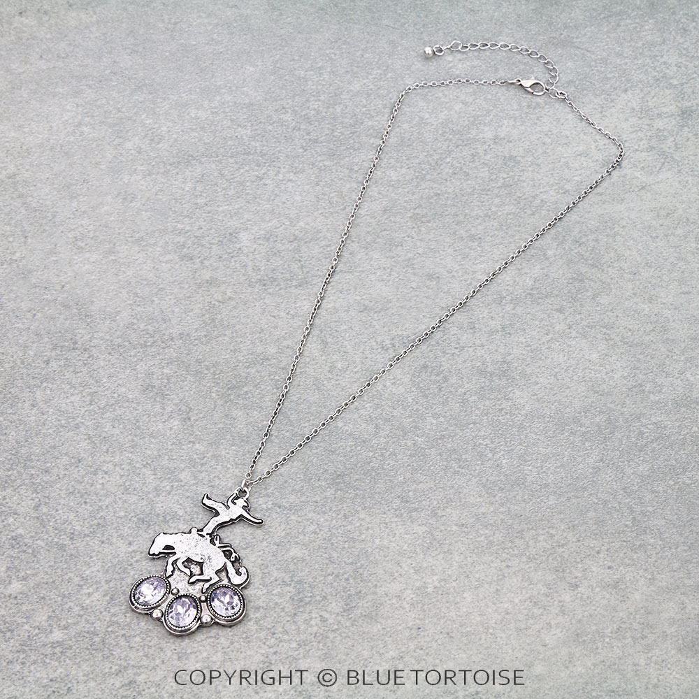 Western Cowboy Flat Metal Necklace