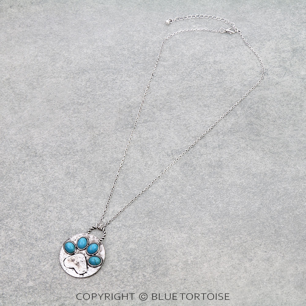 Paw Print Metal Necklace