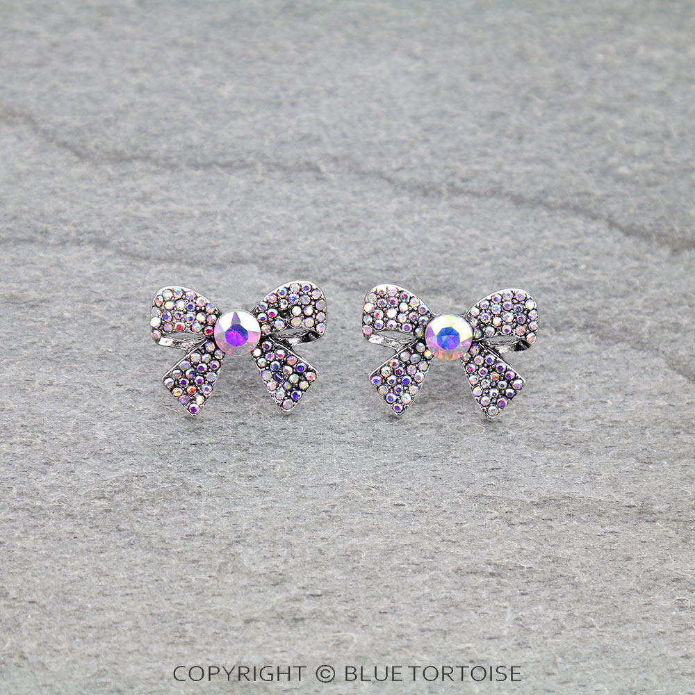 Western Bow Stone Stud Earrings