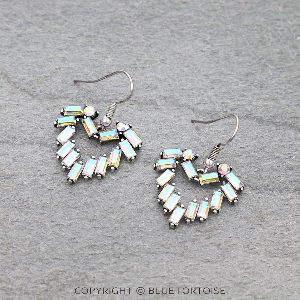 Western Heart Stone Dangle Earrings