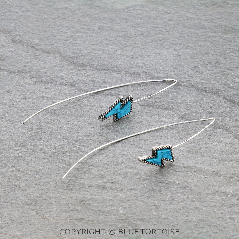 Western Thunder Hand Stone Hook Earrings