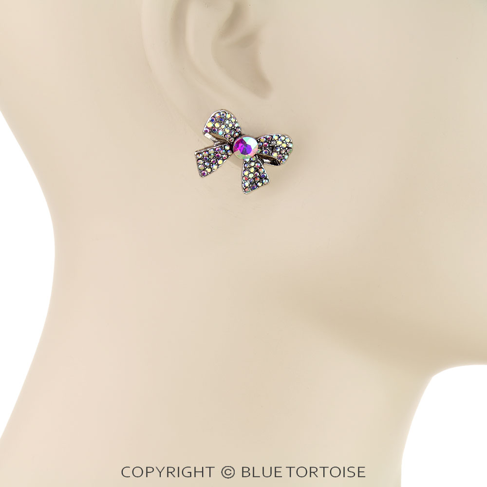 Western Bow Stone Stud Earrings - Image 2